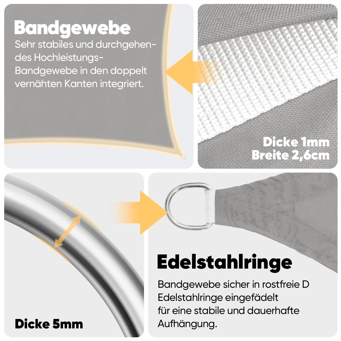 Sekey Sonnensegel Sonnensegel mit Kit PES Sonnenschutzsegel Wasserdicht