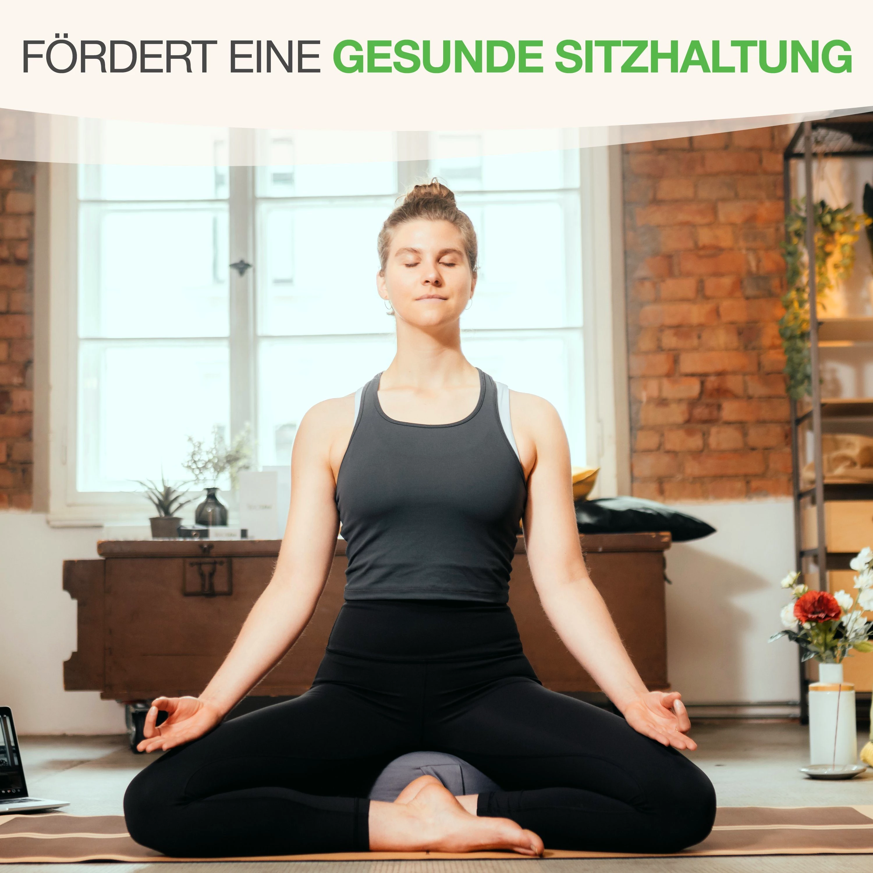 BACKLAxx® Meditationskissen Rund, H: 15cm im Set (inkl. gratis Videokurs), unifarben